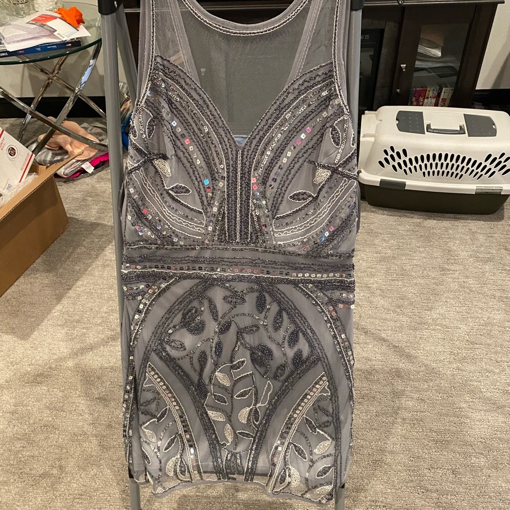 Brand new blue beaded dress